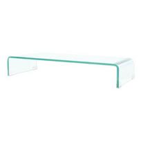 vidaXL TV stovas/monitoriaus pakyla, skaidrus stiklas, 80x30x13 cm
