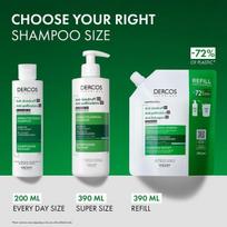 sampunas riebiems plaukams - VICHY DERCOS ANTI-DANDRUFF, šampūnas nuo pleiskanų normaliems ir riebiems plaukams, 200 ml - 2 nuotrauka