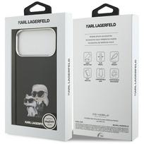 iphone telefonai - Karl Lagerfeld IML Aquarelle Karl and Choupette dėklas Apple iPhone 17 Pro Max Juodas (Black) - 2 nuotrauka