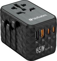 usb c 65w gan - Verbatim Universalus kelioninis adapteris UTA-05 GaN III 65W Juodas (Black) 32120 - 1 nuotrauka