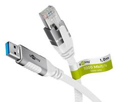 usb ethernet adapteris - Goobay 74161 tinklo kabelis 5 m Cat6 baltas (White) - 1 nuotrauka