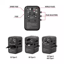 usb c 65w gan - Verbatim Universalus kelioninis adapteris UTA-05 GaN III 65W Juodas (Black) 32120 - 4 nuotrauka