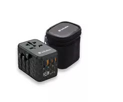 usb c 65w gan - Verbatim Universalus kelioninis adapteris UTA-05 GaN III 65W Juodas (Black) 32120 - 7 nuotrauka