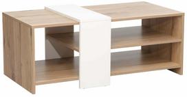 Kavos staliukas Home4you Hannes, ruda sp./balta sp., 100 cm x 53 cm x 41.5 cm