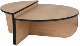 Kavos staliukas Nordure Orion, juoda sp./rusva sp., 90 cm x 90 cm x 35 cm
