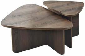 Kavos staliukų komplektas Kalune Design Ballare, riešuto sp., 40 - 60 cm x 90 cm x 35 - 40 cm, 2 vnt.
