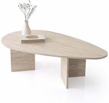 Kavos staliukas Kalune Design Flap, travertine sp., 79.5 cm x 139.5 cm x 42 cm