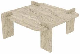travertinas - Kavos staliukas Kalune Design Woog, travertine sp., 90 cm x 90 cm x 35 cm - 1 nuotrauka