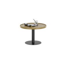 stalas 60 40 - Kavos staliukas MCakcent Montverde, ruda sp./juoda sp., 60 cm x 60 cm x 40 cm - 2 nuotrauka