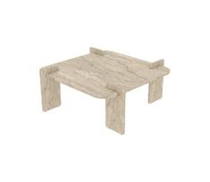 travertinas - Kavos staliukas Kalune Design Woog, travertine sp., 90 cm x 90 cm x 35 cm - 2 nuotrauka
