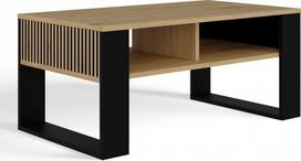 Kavos staliukas Modern 2P Slim, ąžuolo sp./juoda sp., 58 cm x 90 cm x 50 cm