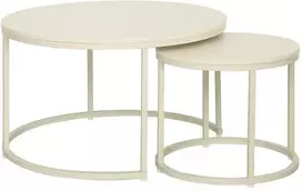 Kavos staliukų komplektas Home4you Hedvig, smėlio sp., 48 - 80 cm x 80 cm x 42 - 48 cm, 2 vnt.