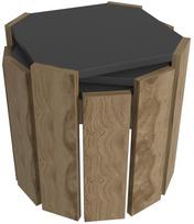 Kavos staliukas Kalune Design Lori, antracito sp./riešuto sp., 44.5 cm x 44.5 cm x 41 cm