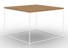 Kavos staliukas ADRK Roni, ruda sp./balta sp./rusva sp., 65 cm x 65 cm x 37 cm