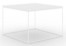 Kavos staliukas ADRK Roni, skaidri sp./balta sp., 65 cm x 65 cm x 37 cm