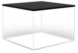 Kavos staliukas ADRK Roni, balta sp./juoda sp., 65 cm x 65 cm x 37 cm
