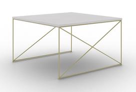 Kavos staliukas ADRK Nelia, aukso sp./pilka sp., 75 cm x 75 cm x 43 cm