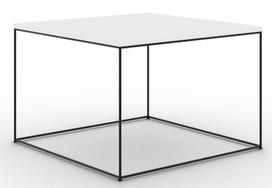 Kavos staliukas ADRK Roni, skaidri sp./balta sp./juoda sp., 65 cm x 65 cm x 37 cm