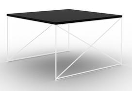 Kavos staliukas ADRK Nelia, balta sp./juoda sp./grafito sp., 75 cm x 75 cm x 43 cm
