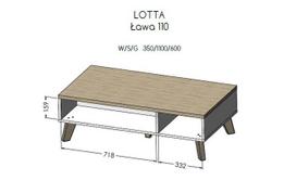 medzio kavos staliukas - Žurnalinis staliukas Cama Meble Lotta 110, juoda sp./medžio sp., 110 cm x 60 cm x 35 cm - 3 nuotrauka