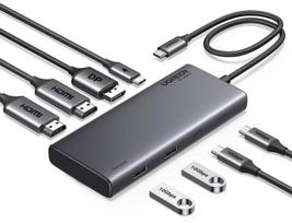 Ugreen USB-C Hub CM639, 2x HDMI, DisplayPort, 2x USB-A, 2x USB-C 3.2 10Gbps, PD 100W, 4K 60Hz