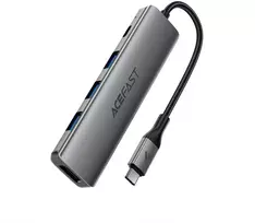 Acefast J16 USB Hub USB-C 5-in-1 HDMI 4K 60Hz PD90W Docking Station Pilka (Gray)