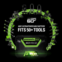 akumuliatoriu 60v - Greenworks gd60lm46hpk4 - 10 nuotrauka