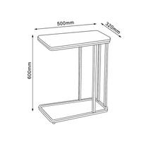 kavos stalas 60 - Staliukas Home4you Hedvig, ruda sp./juoda sp., 50 cm x 32 cm x 60 cm - 2 nuotrauka