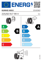 kumho ecsta hs52 r17 225 - Kumho Ecsta HS52 225/60 R17 99 V - 2 nuotrauka
