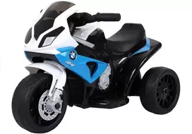 motociklai vaikams - Vienvietis vaikiškas elektrinis motociklas Bmw S1000RR, mėlynas - 2 nuotrauka