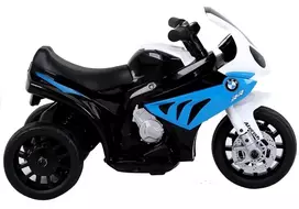 motociklai vaikams - Vienvietis vaikiškas elektrinis motociklas Bmw S1000RR, mėlynas - 3 nuotrauka