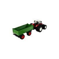 valdomi traktoriai - Lean Toys RC traktorius su priekaba 1:24 Raudonas Žalias (Red Green) - 3 nuotrauka