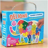 delione raides - Dėlionė DRAMBLYS. Raidės ir žodžiai. 4-5 metų vaikams. 26 dideli dvipusiai kibučiai - 4 nuotrauka