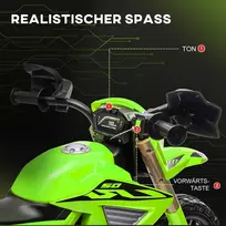 motociklai vaikams - Vienvietis vaikiškas elektrinis motociklas, žalias - 5 nuotrauka