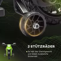 motociklai vaikams - Vienvietis vaikiškas elektrinis motociklas, žalias - 6 nuotrauka