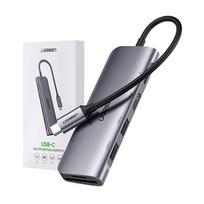 hdmi - Ugreen CM195 6in1 USB-C adapteris HDMI, 2x USB-A 3.0, USB-C PD, SD/TF - Pilkas (Gray) - 2 nuotrauka