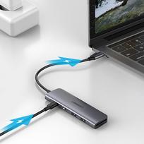 hdmi - Ugreen CM195 6in1 USB-C adapteris HDMI, 2x USB-A 3.0, USB-C PD, SD/TF - Pilkas (Gray) - 5 nuotrauka