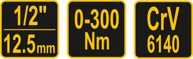 dinamometrines - VOREL 57451 | 1/2" | 0-300Nm - 2 nuotrauka