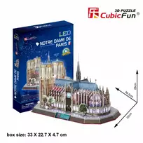 funio - 3D dėlionė: Paryžiaus Dievo Motinos katedra (su LED apšvietimu) - 4 nuotrauka