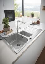 nerudijancio plieno su kriaukle - Nerūdijančio plieno plautuvė Grohe K500, 31572SD0 - 4 nuotrauka