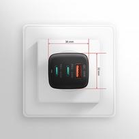 usb c 65w gan - AXAGON GaN wallcharger 3x port (USB-A   2x USB-C), 65W | ACU-DPQ65 - 3 nuotrauka