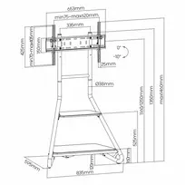 pastatomas televizoriaus - Free-standing TV mount, MASMCLMC_455 - 5 nuotrauka