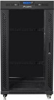 lcd stovas - Lanberg FF01-6822-12BL Laisvai pastatomas stovas 19 colių 22U 600x800mm juodas su stiklinėmis durelėmis (Black) - 3 nuotrauka