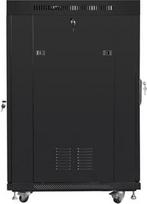 lcd stovas - Lanberg FF01-6822-12BL Laisvai pastatomas stovas 19 colių 22U 600x800mm juodas su stiklinėmis durelėmis (Black) - 4 nuotrauka