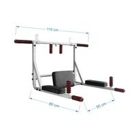 lygiagret - Prie sienos tvirtinamas skersinis + lygiagretės "ATLET 3 in 1" Pilkas, iki 200kg - 7 nuotrauka