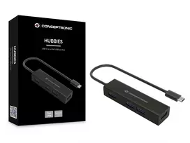 usb c 3 2 gen 2 kabelis - HUB USB Conceptronic CONCEPTRONIC USB-Hub 4-Port 3.1/C->4x3.0 o.įkroviklis sw - 3 nuotrauka