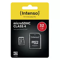 sd kortele 2gb - Intenso 32GB MicroSDHC Class 4 + SD Adapter 3403480 - 4 nuotrauka