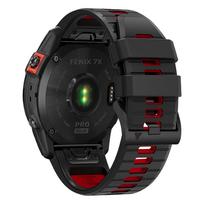 garmin apyranke fenix - Tech-Protect watch strap IconBand Pro Garmin fenix 3/5X/3HR/5X Plus/6X/6X Pro/7X, black/red | 9319456605082 - 3 nuotrauka