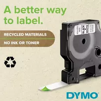 etikeciu printer - Dymo label printer tape D1 6mmx7m, black/yellow | 43618 - 4 nuotrauka