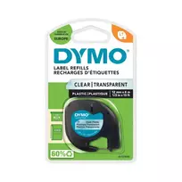 juostele dymo letratag - Dymo label printer tape LetraTag Plastic 12mmx4m, black/transparent | S0721530 - 3 nuotrauka